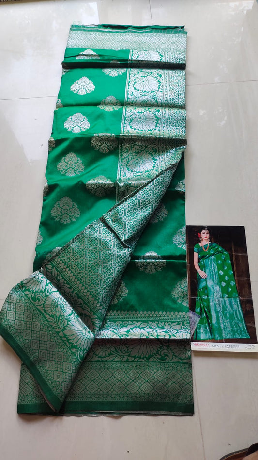 Green Beautiful Katan Light Saree