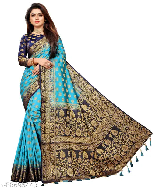 Cotton Silk Fabric Saree With Blouse