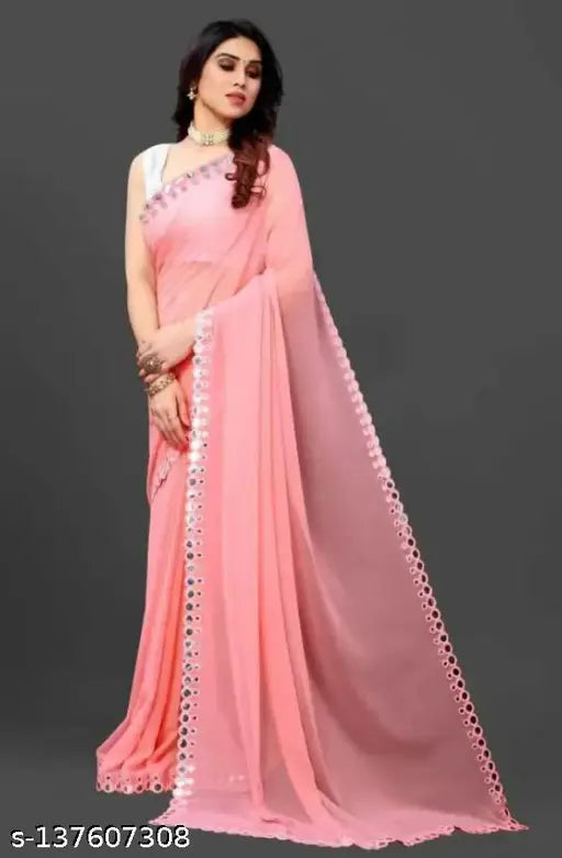 NEW FENCY GEORGETTE CUT WORK SAREE