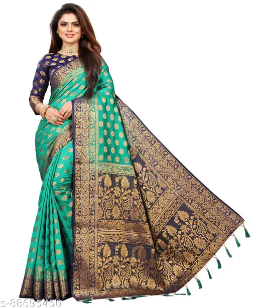 Cotton Silk Fabric Saree With Blouse