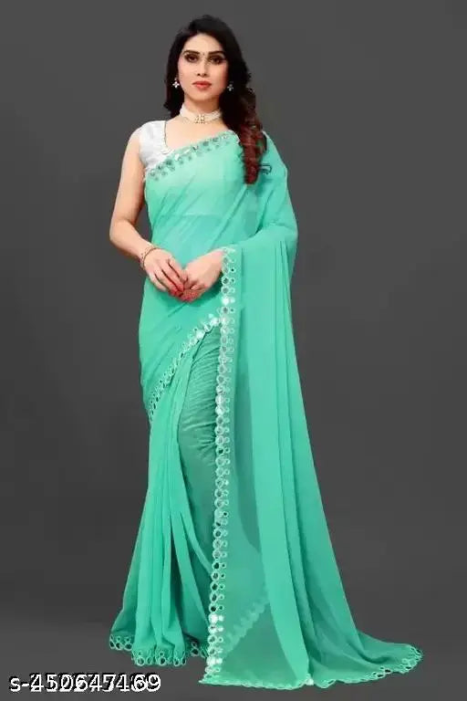 NEW FENCY GEORGETTE CUT WORK SAREE