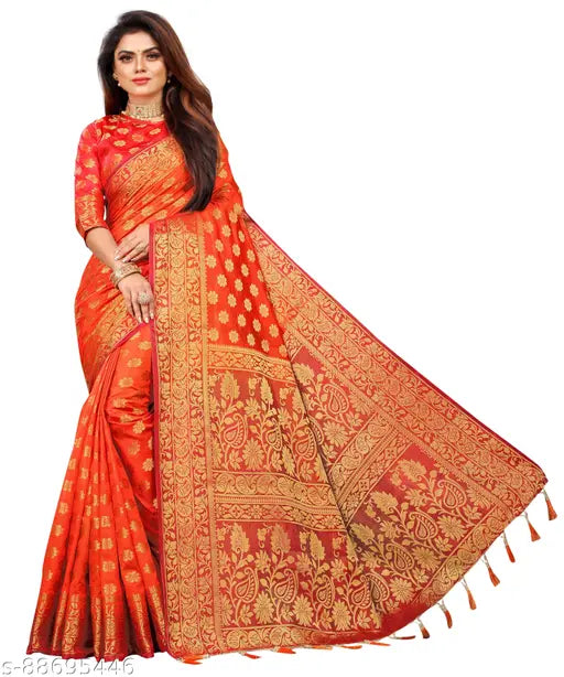 Cotton Silk Fabric Saree With Blouse