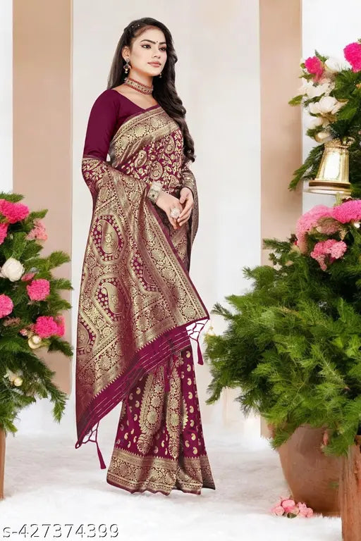 Latest Banarasi Silk & Kanjeevaram Base Jacquard Sarees