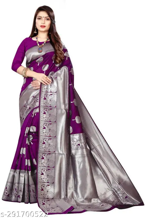 Banarasi Kanjivaram Woven Jacquard Silk Saree