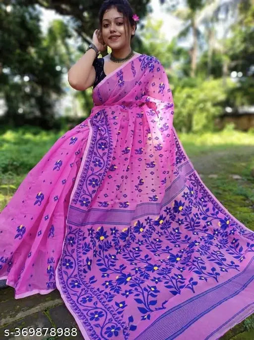 Best Quality Buti Desine Soft Dhakai Jamdani Saree