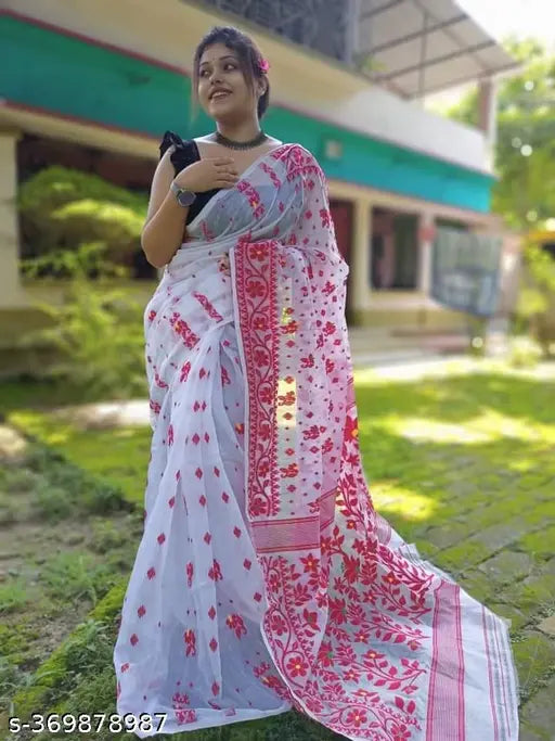 Best Quality Buti Desine Soft Dhakai Jamdani Saree