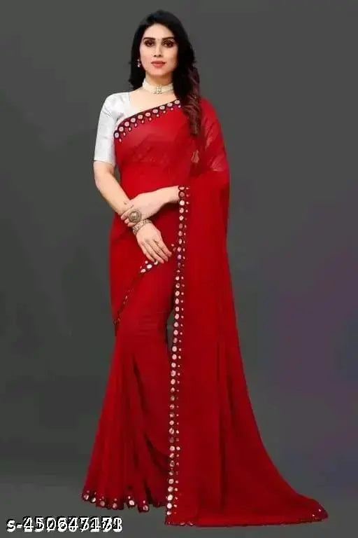 NEW FENCY GEORGETTE CUT WORK SAREE